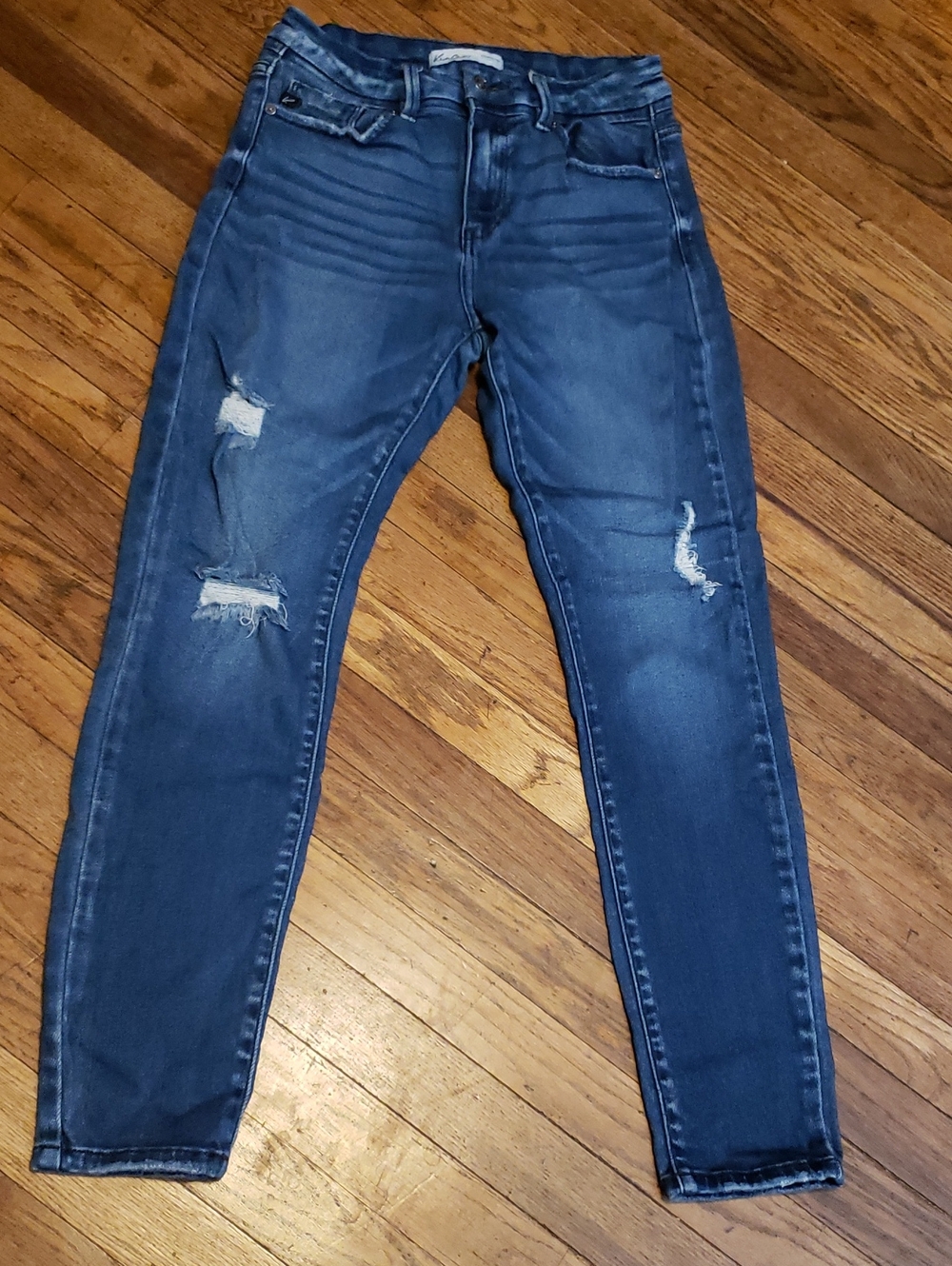 KanCan Distressed Skinny Jeans in Blue Wash